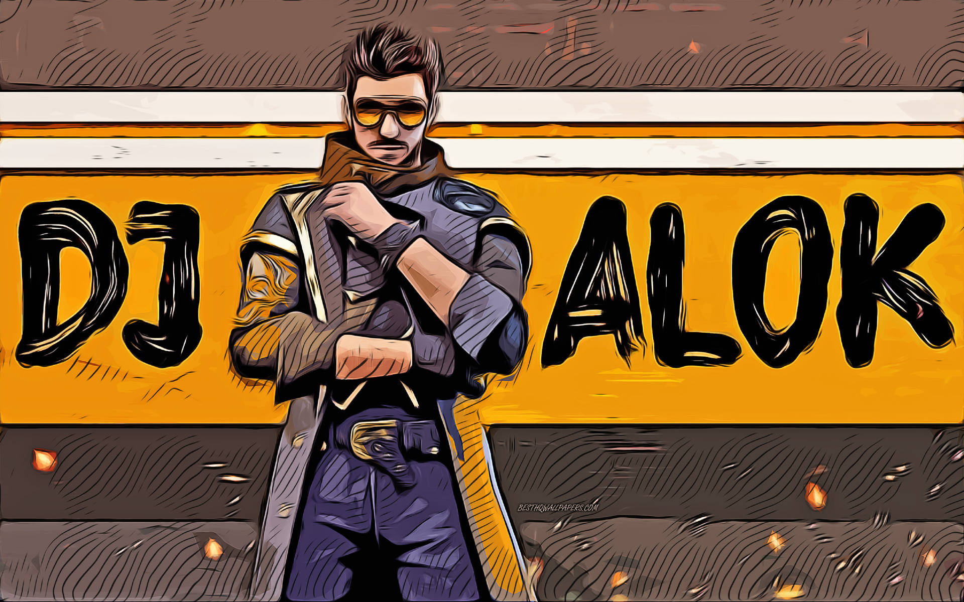 Dj Alok Free Fire Vector Art Background