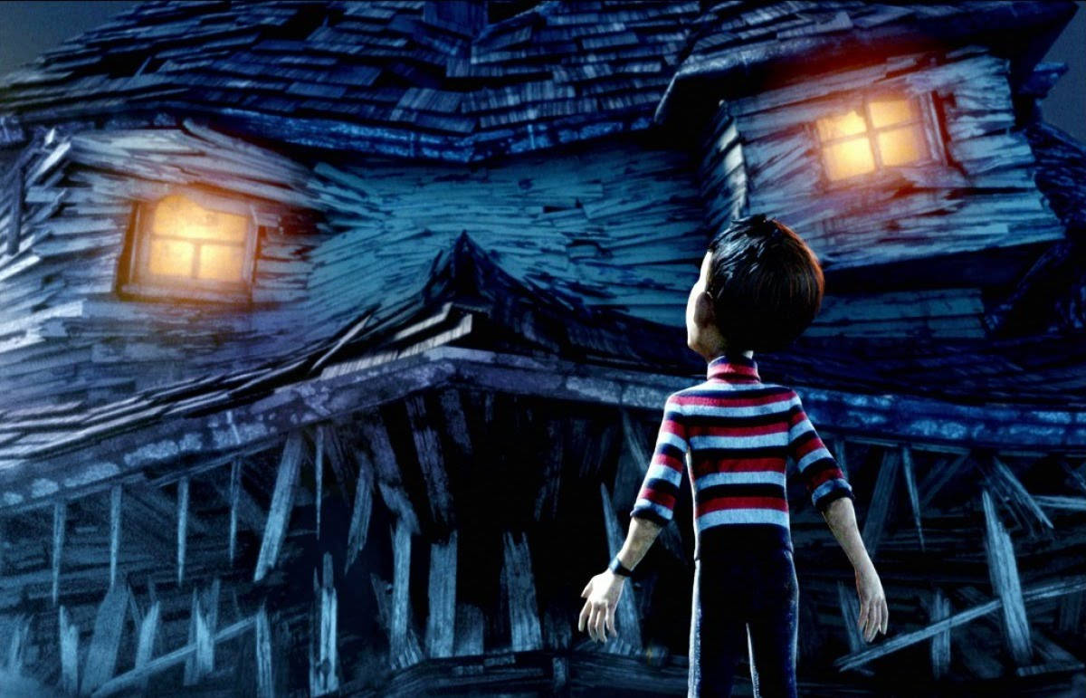 Dj Looking At Haunted Monster House Background