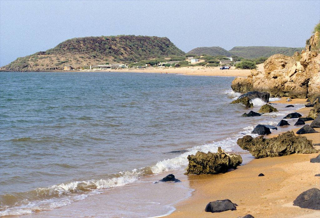 Djibouti Khor Ambado Beach Rocks Background