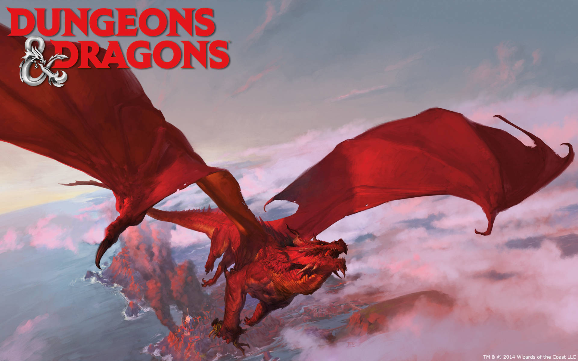 Dnd 3d Red Dragon Poster Background