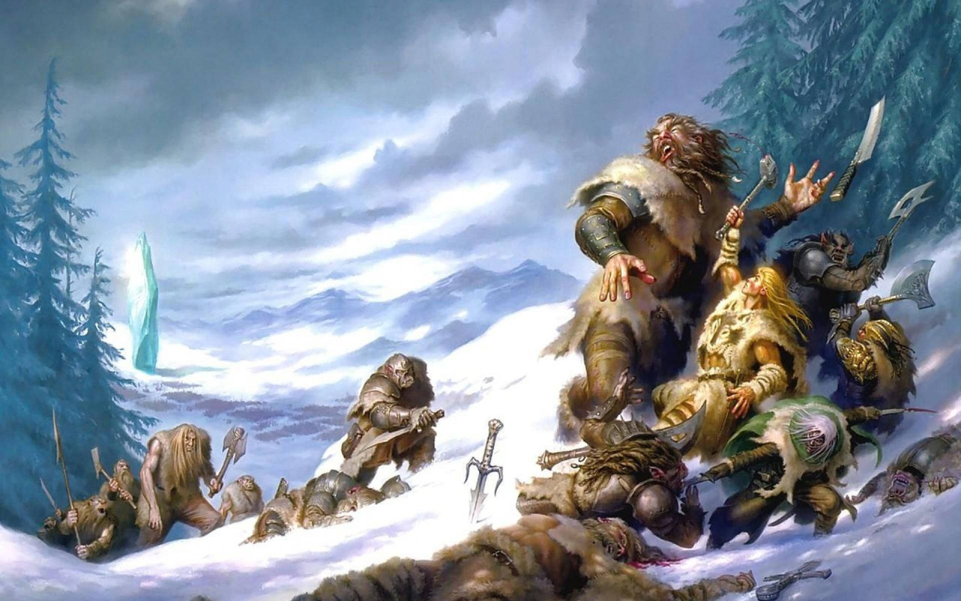 Dnd Battle In Icewind Dale Mountain Background
