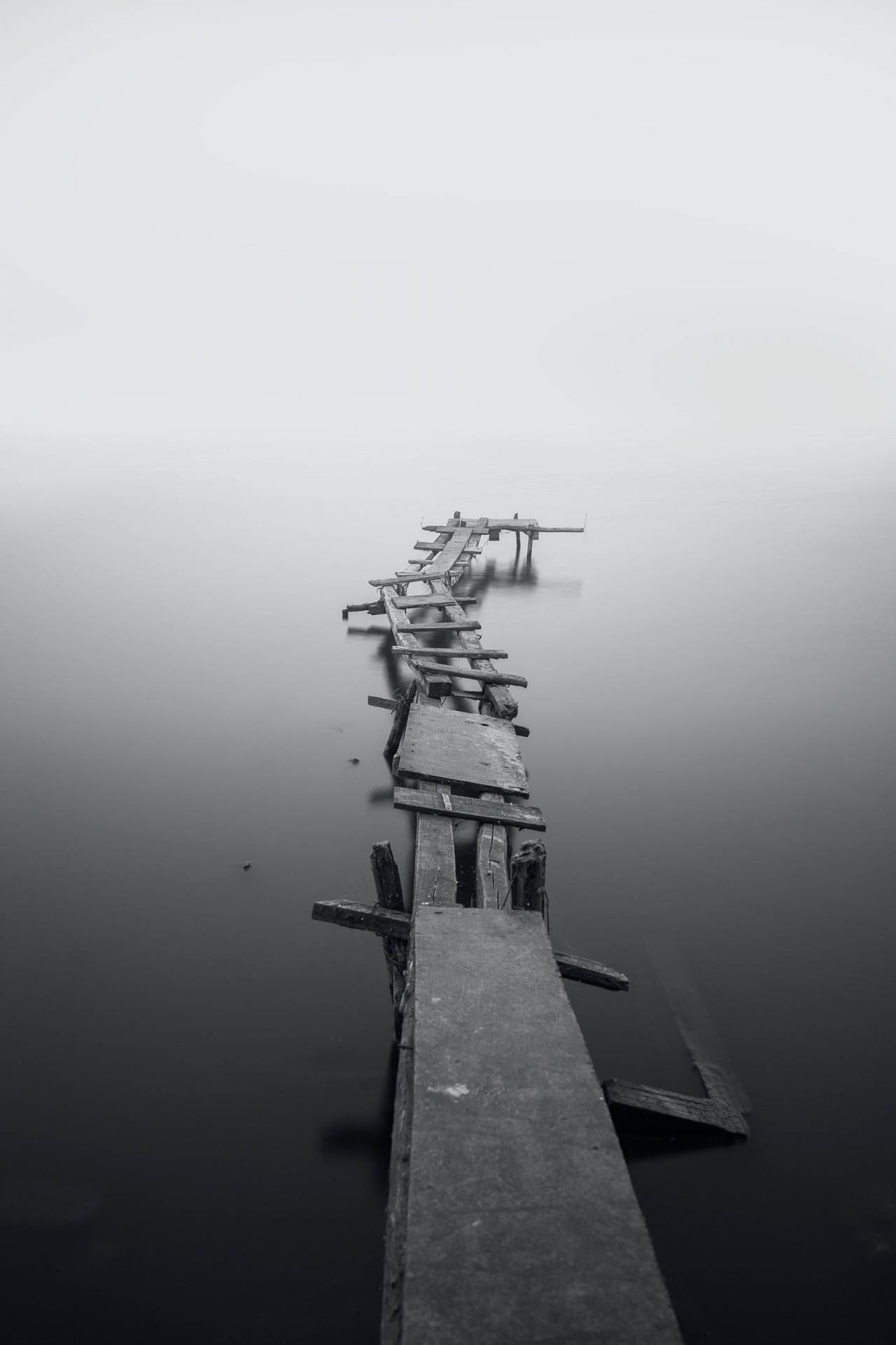 Dock Foggy Lake Iphone Dark