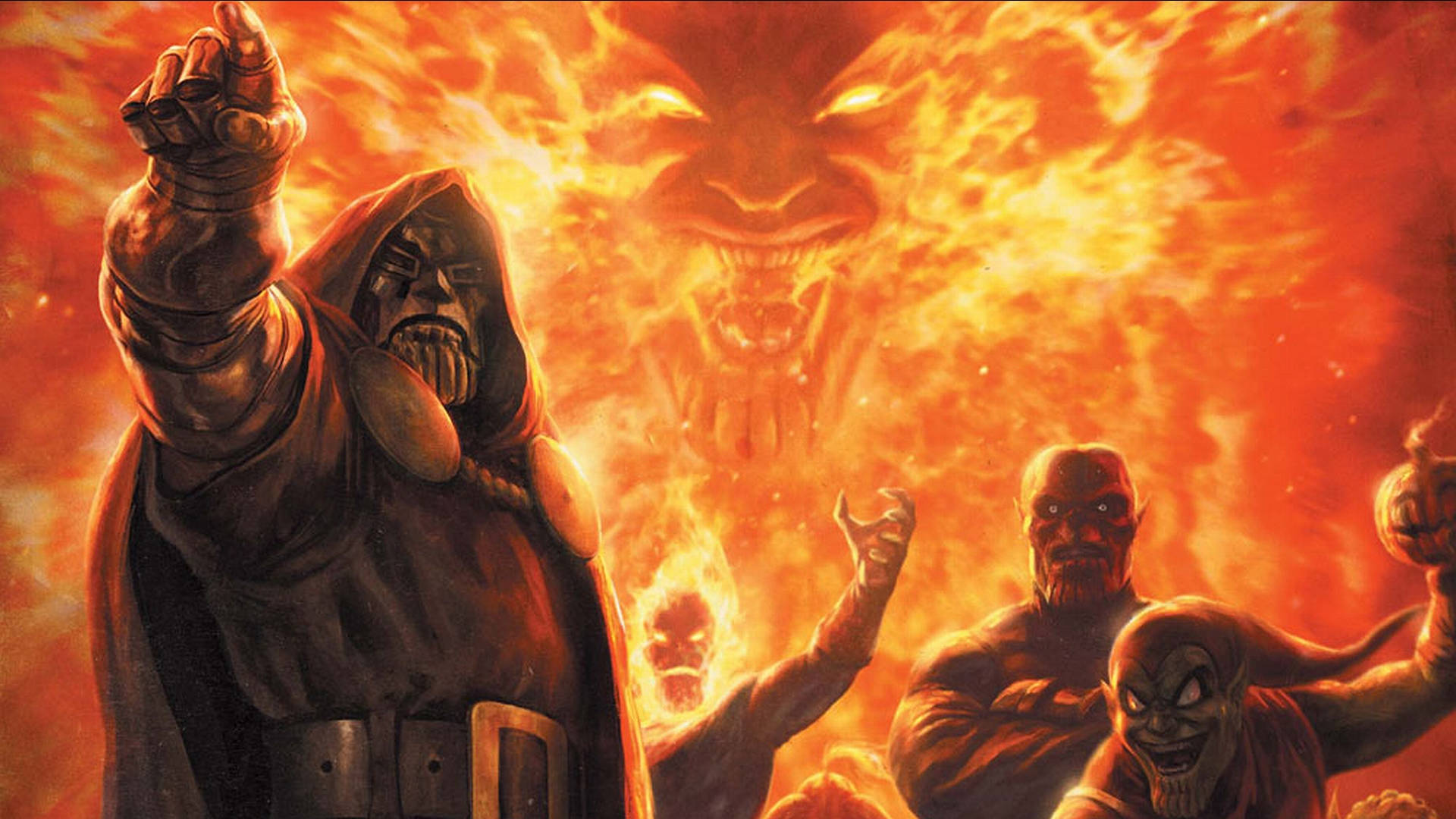 Doctor Doom In Inferno Background