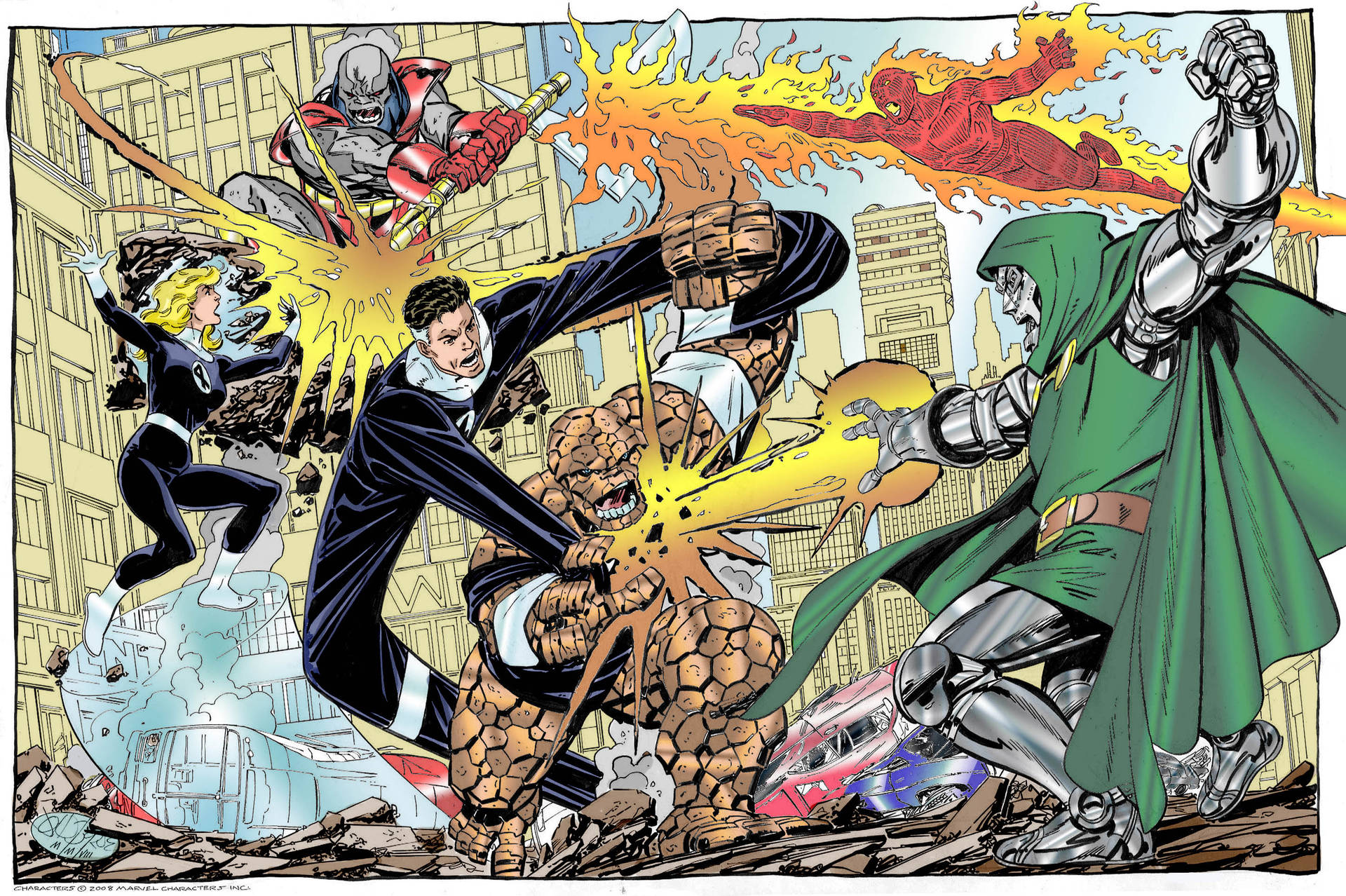 Doctor Doom Versus Fantastic Four Background