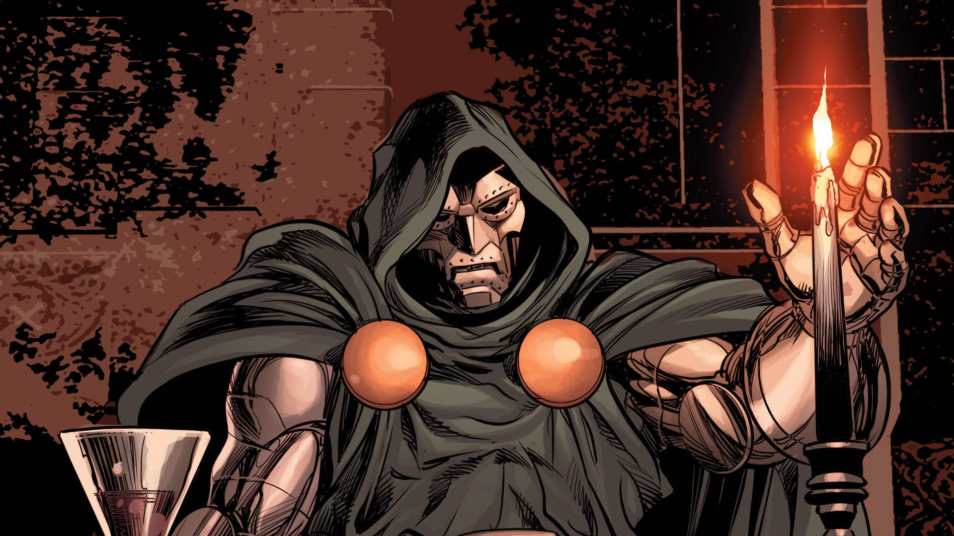 Doctor Doom With Candle Background