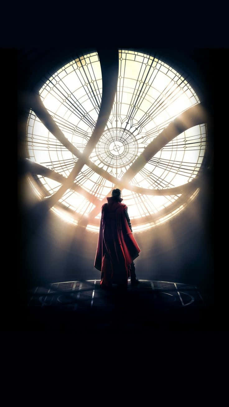 Doctor Strange - A Man Standing In Front Of A Circular Window Background