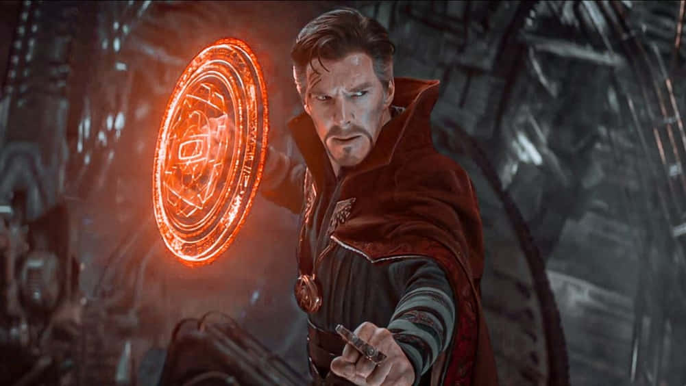 Doctor Strange In A Dark Room With A Glowing Light Background