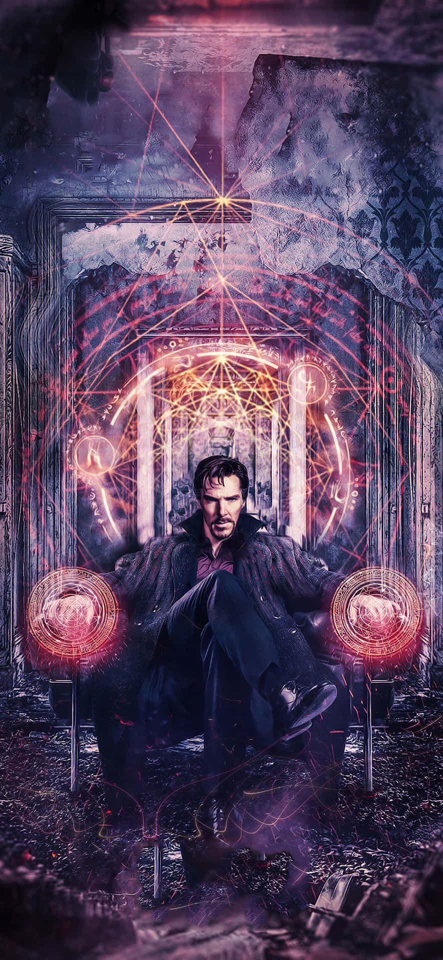Doctor Strange Logo Emblazoned On Iphone Background