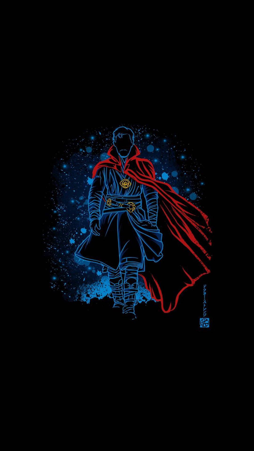 Doctor Strange Minimalist Blue Outlines