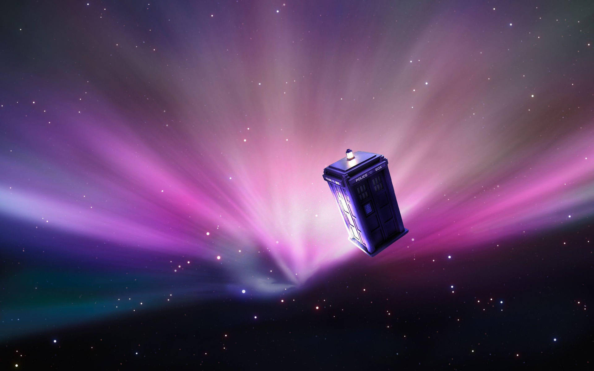 Doctor Who's Iconic Tardis Flying Through Space Background