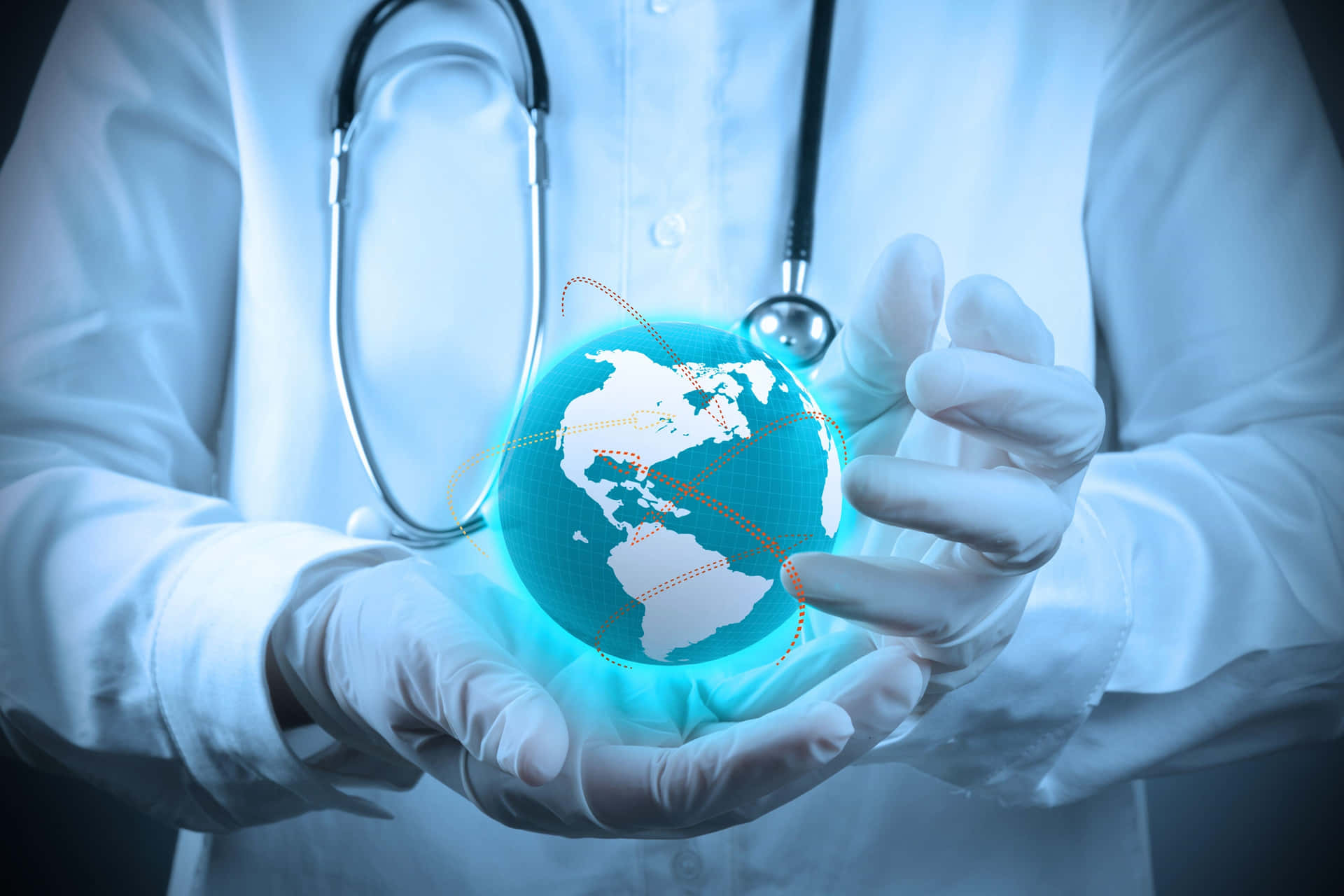 Doctor With Globe In Hand Hd Medical