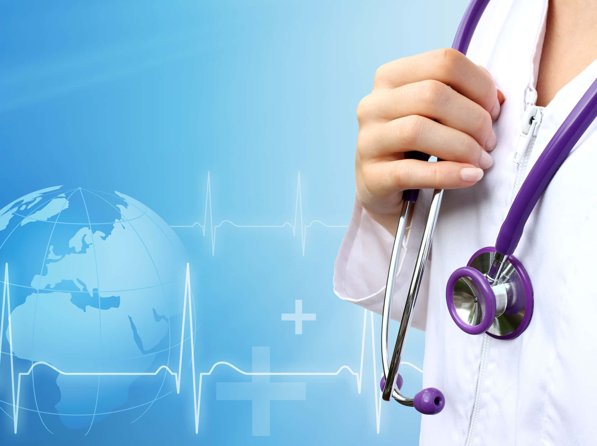Doctor With Purple Stethoscope Hd Medical