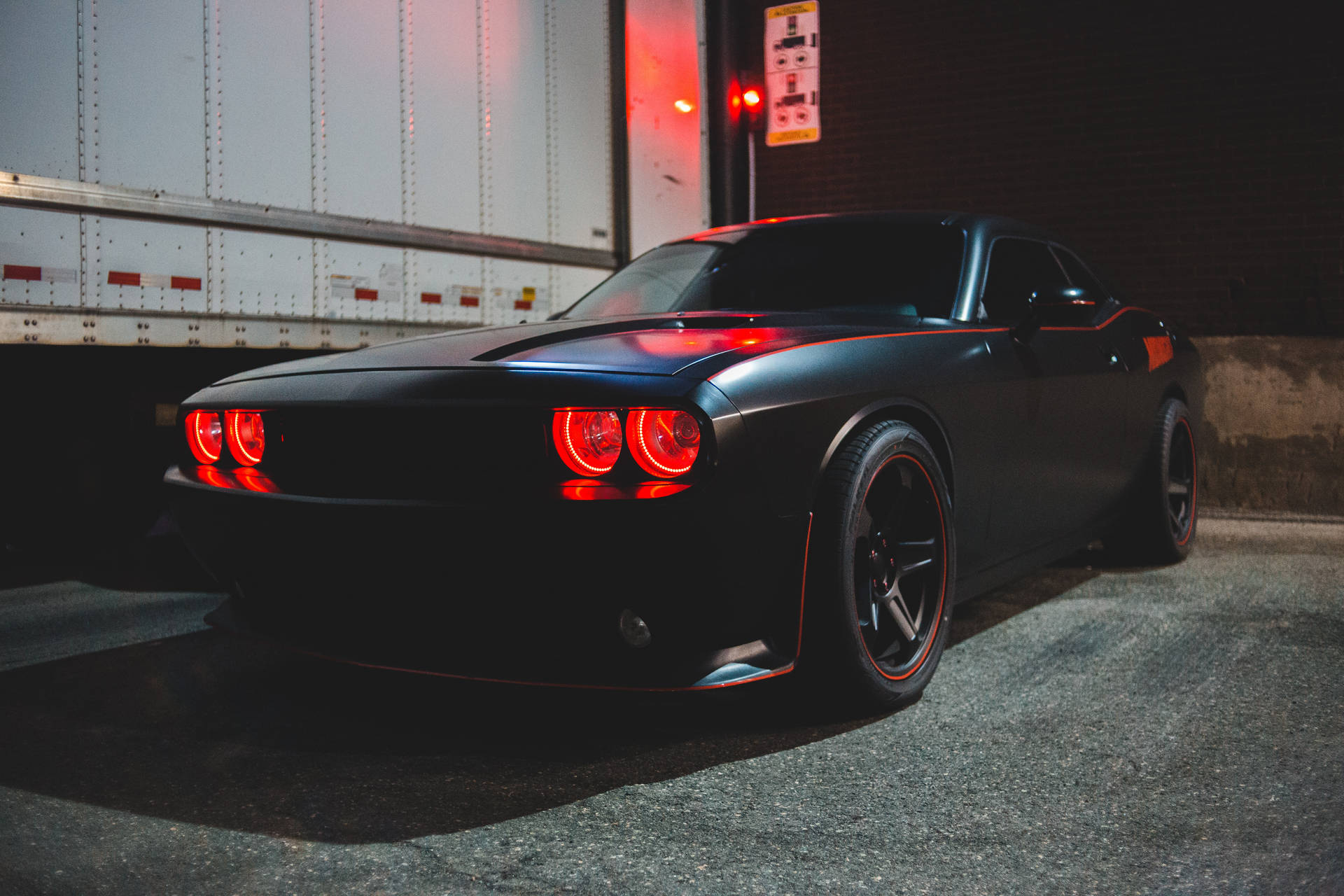 Dodge Challenger Black Sports Cars Background