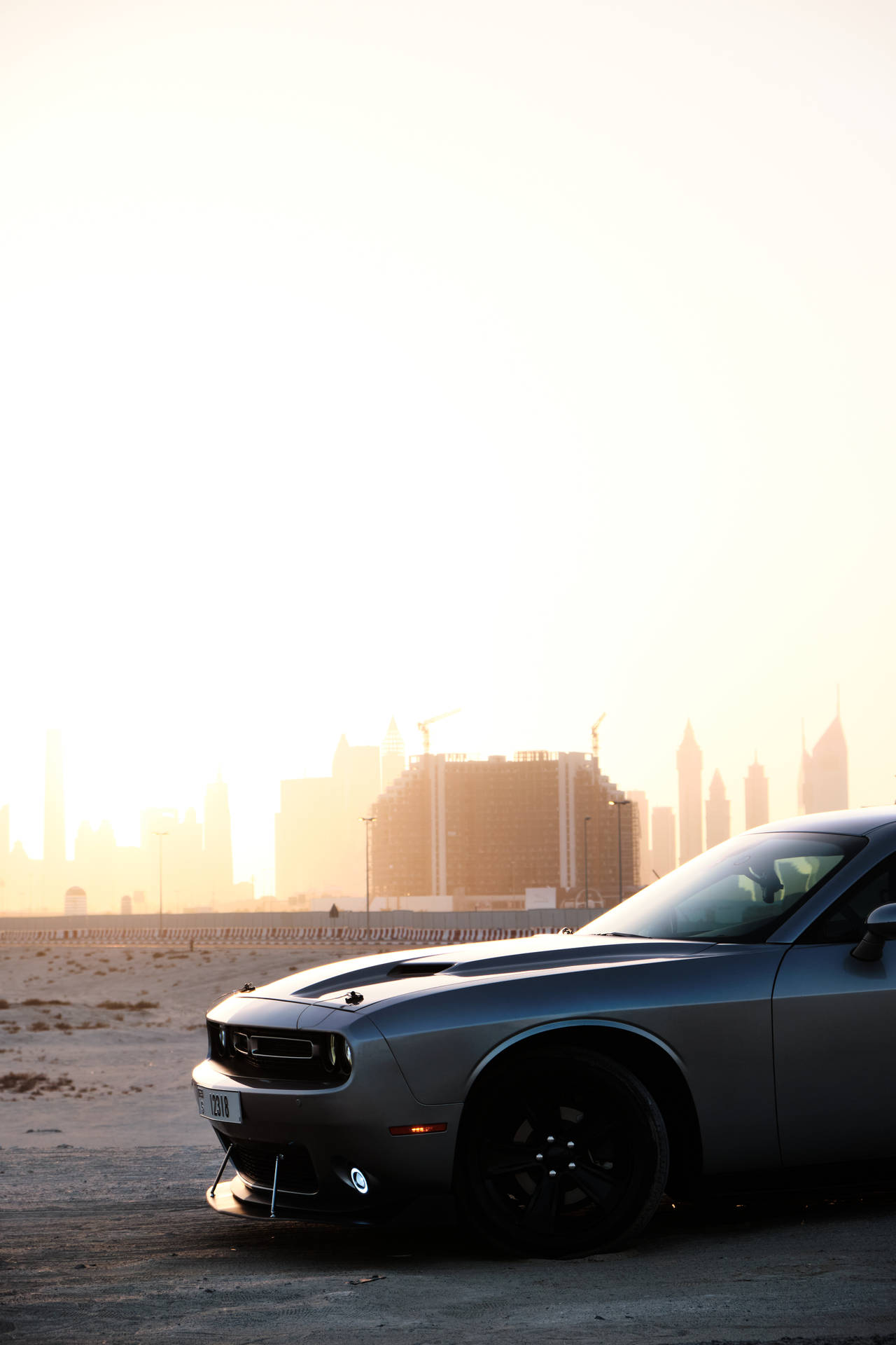 Dodge Challenger By The Sunlight Background