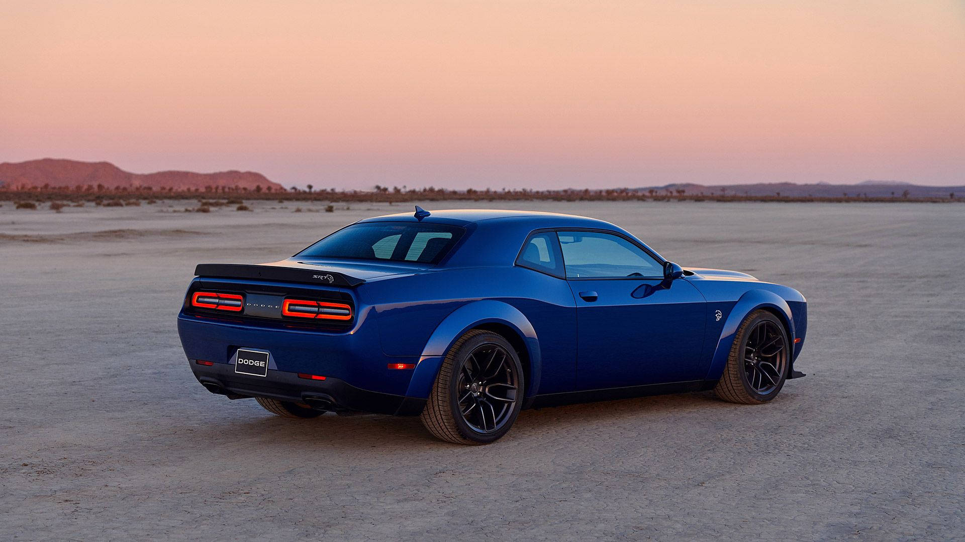 Dodge Challenger In Royal Blue Paint Background