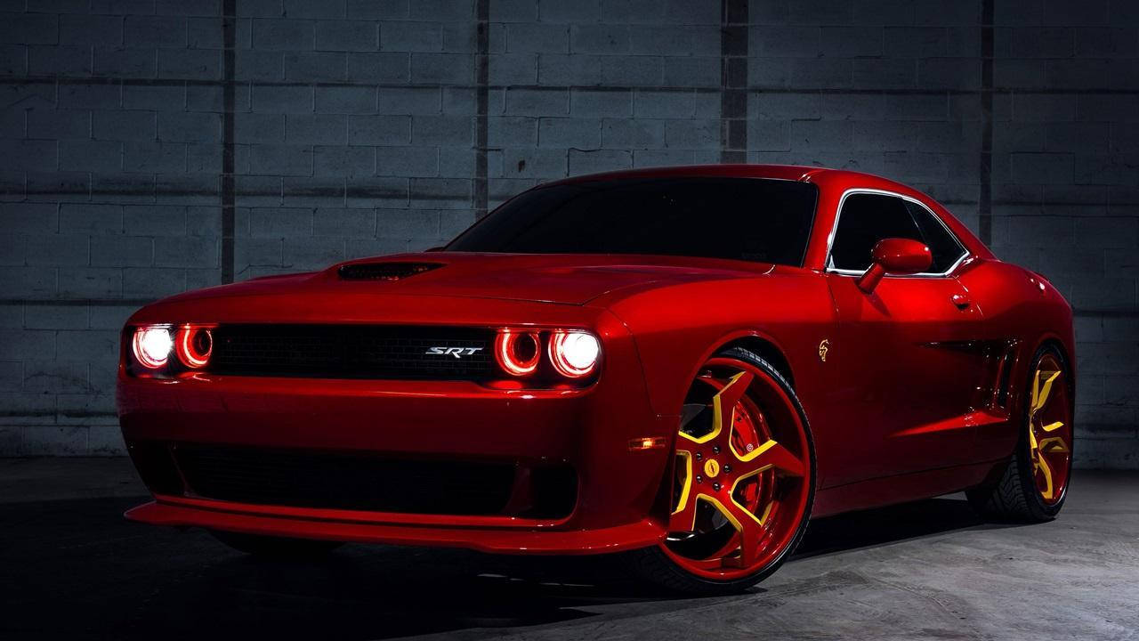 Dodge Challenger Matte Red Background