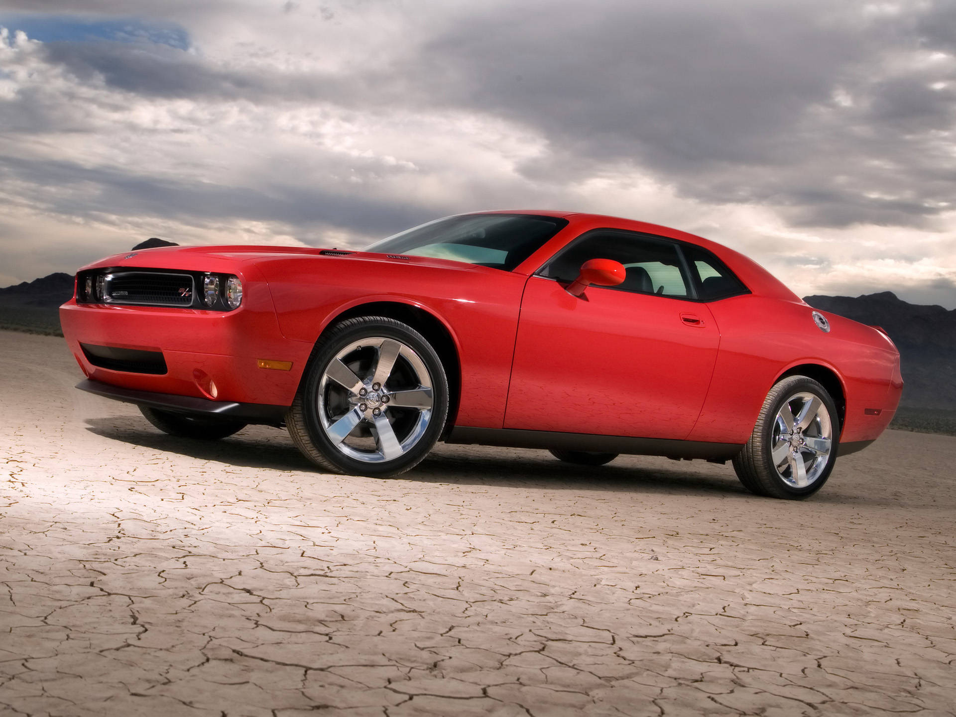 Dodge Challenger Rt In Red Paint Background