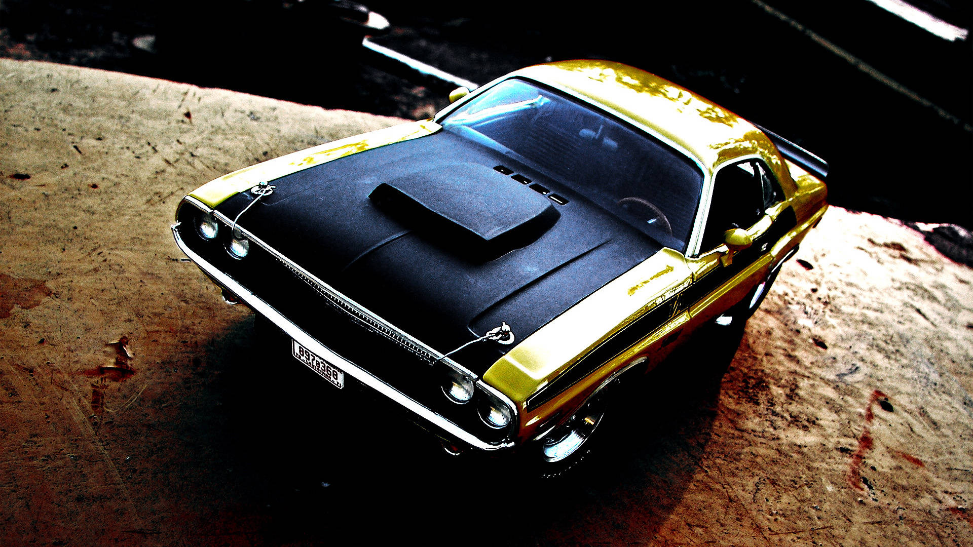 Dodge Challenger Vintage Gold Background