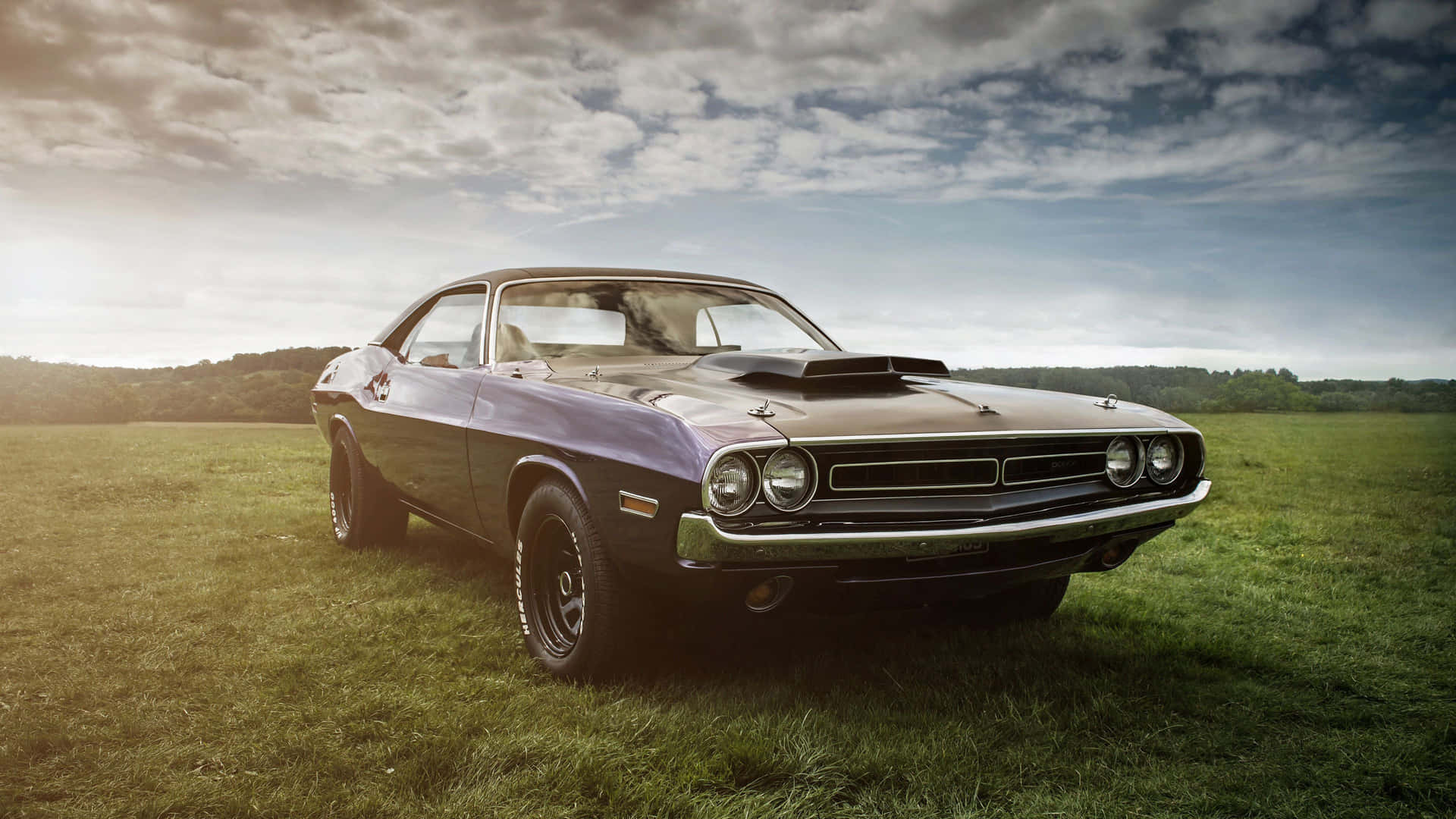 Dodge Challenger Vintage Sports Car Background