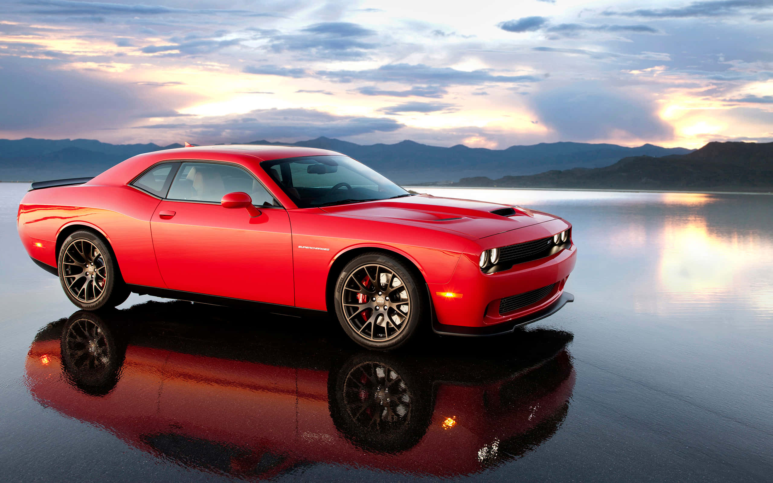 Dodge Hellcat And Nature Background
