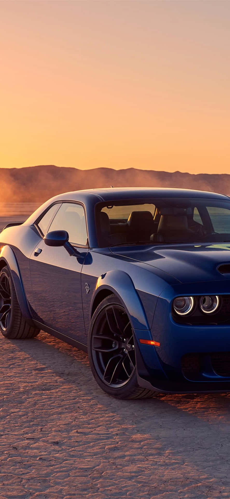 Dodge Hellcat Sunset Sky Background