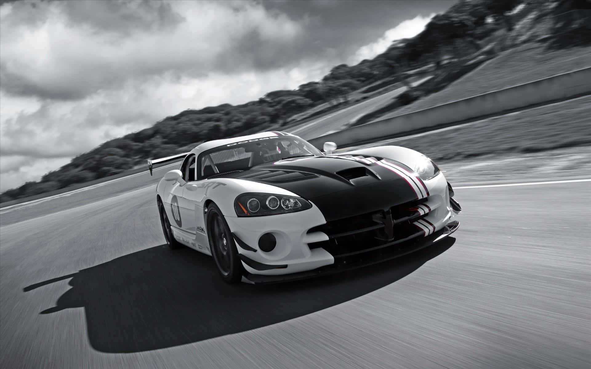 Dodge Viper Black And White Photo Background