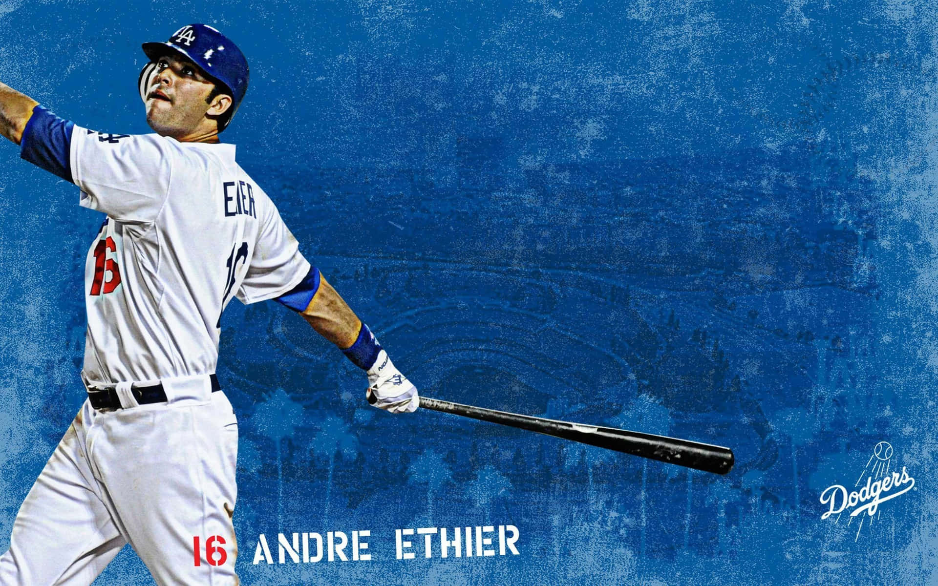 Dodgers Andre Ethier Swing Artwork Background