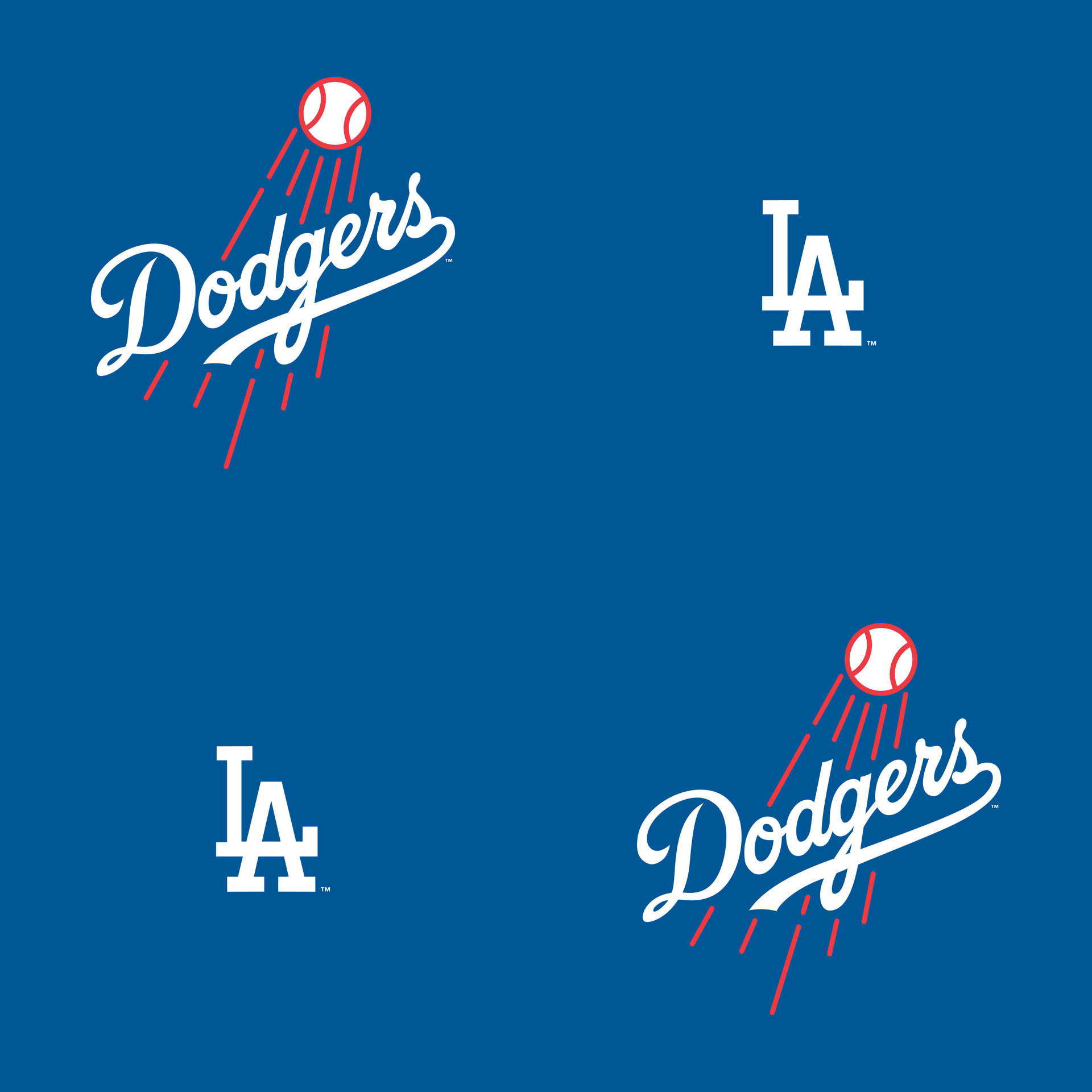 Dodgers Logo Small Baseball Red Background