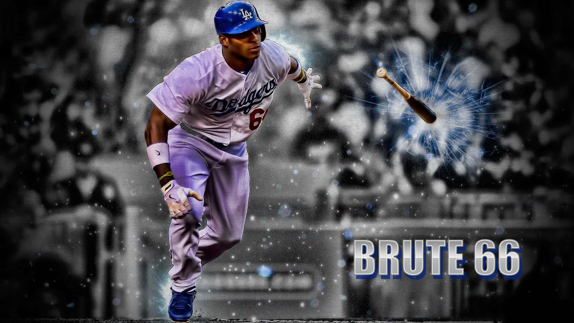 Dodgers Player Brute66 Bat Break Background