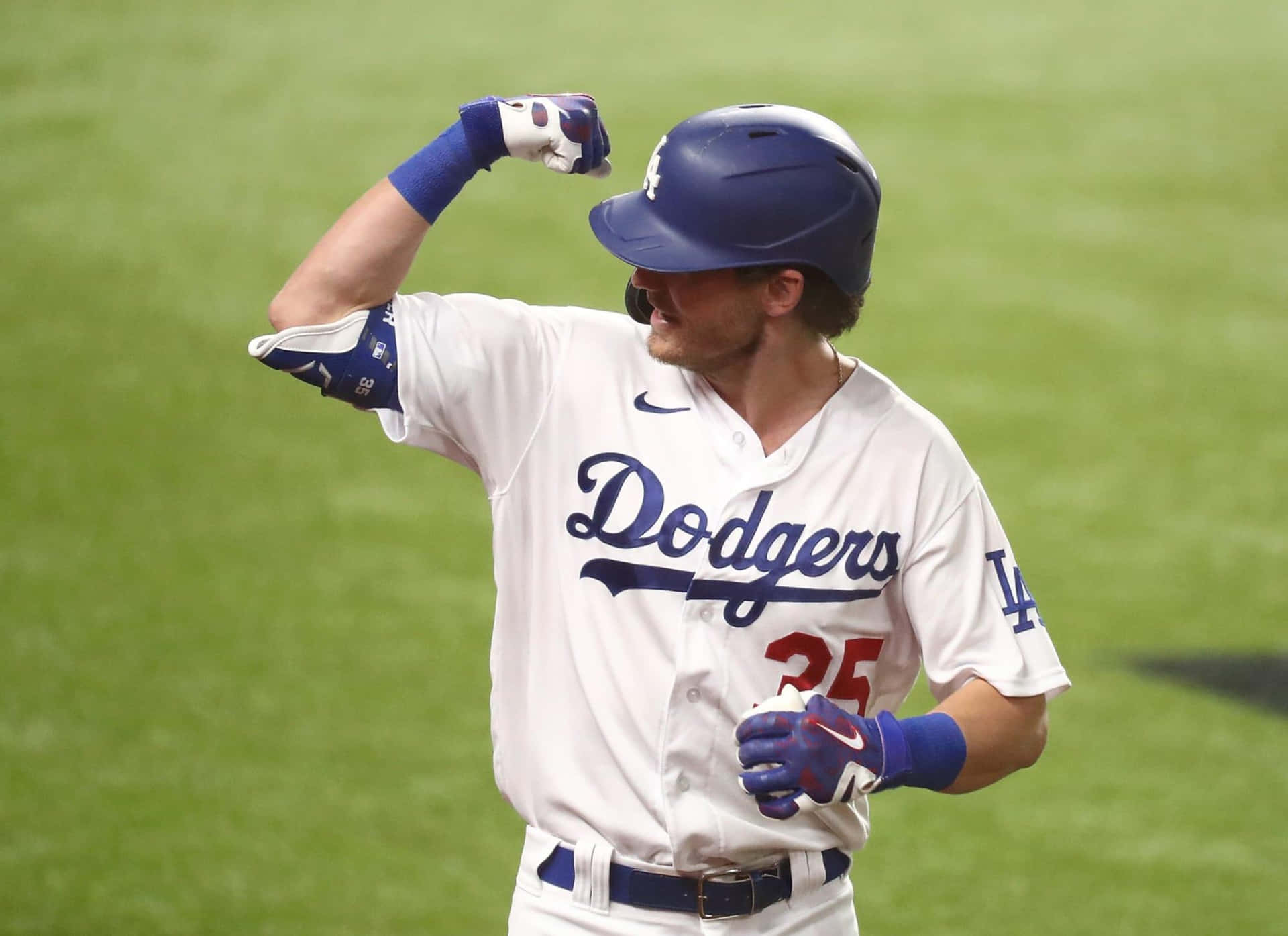 Dodgers Player Celebrating Hit Background