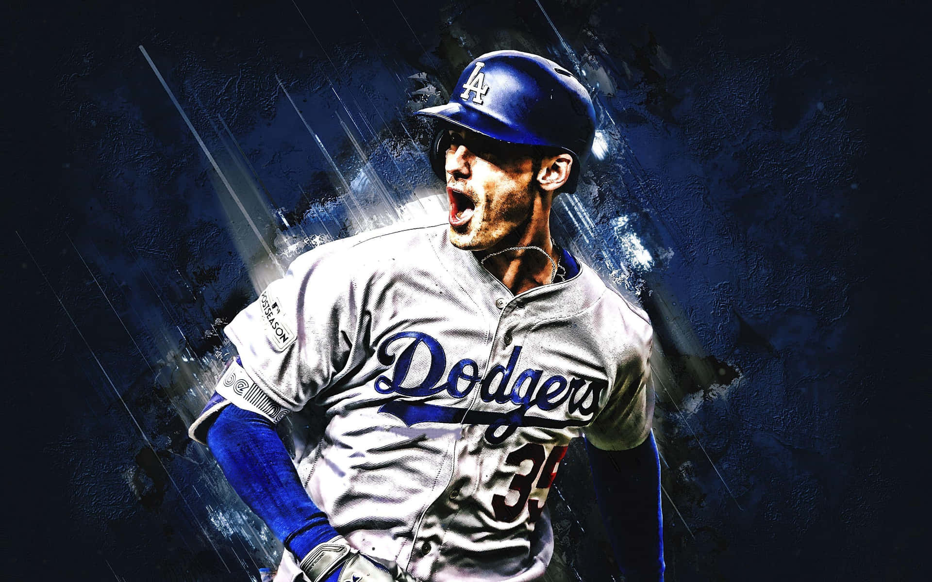 Dodgers Player Celebration Artistic Background Background