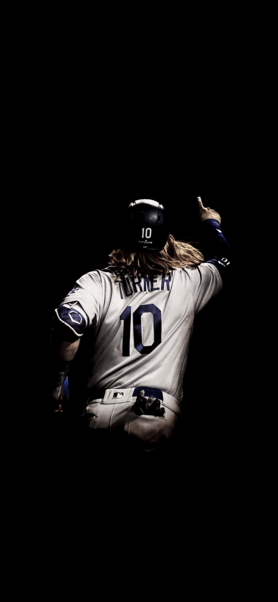 Dodgers Player Celebrationin Spotlight Background