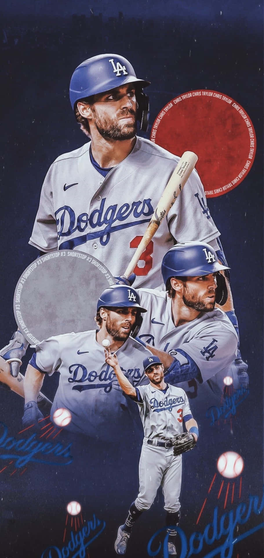 Dodgers Player Collage Artwork Background
