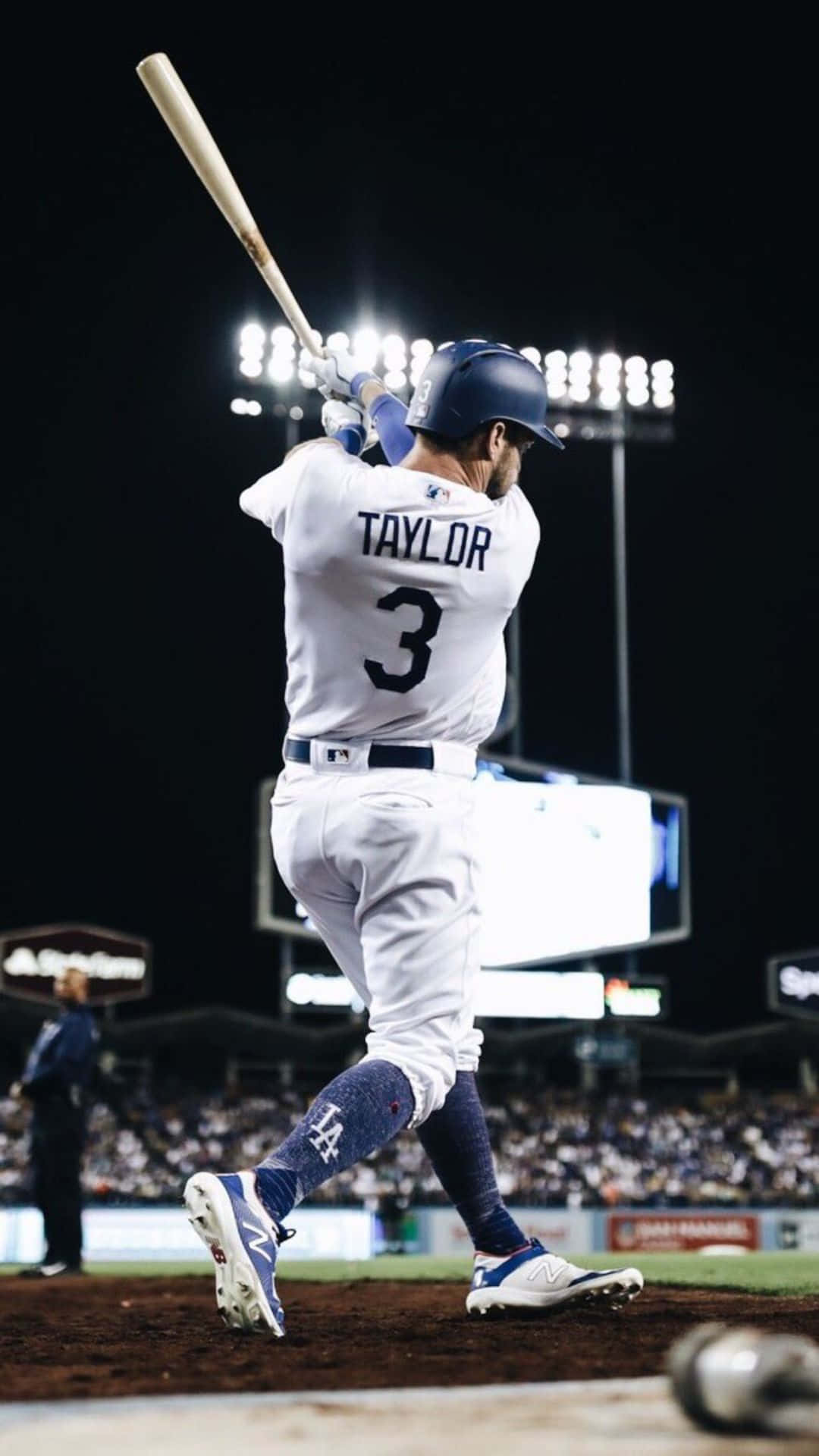 Dodgers Player Taylor Batting Stance Background