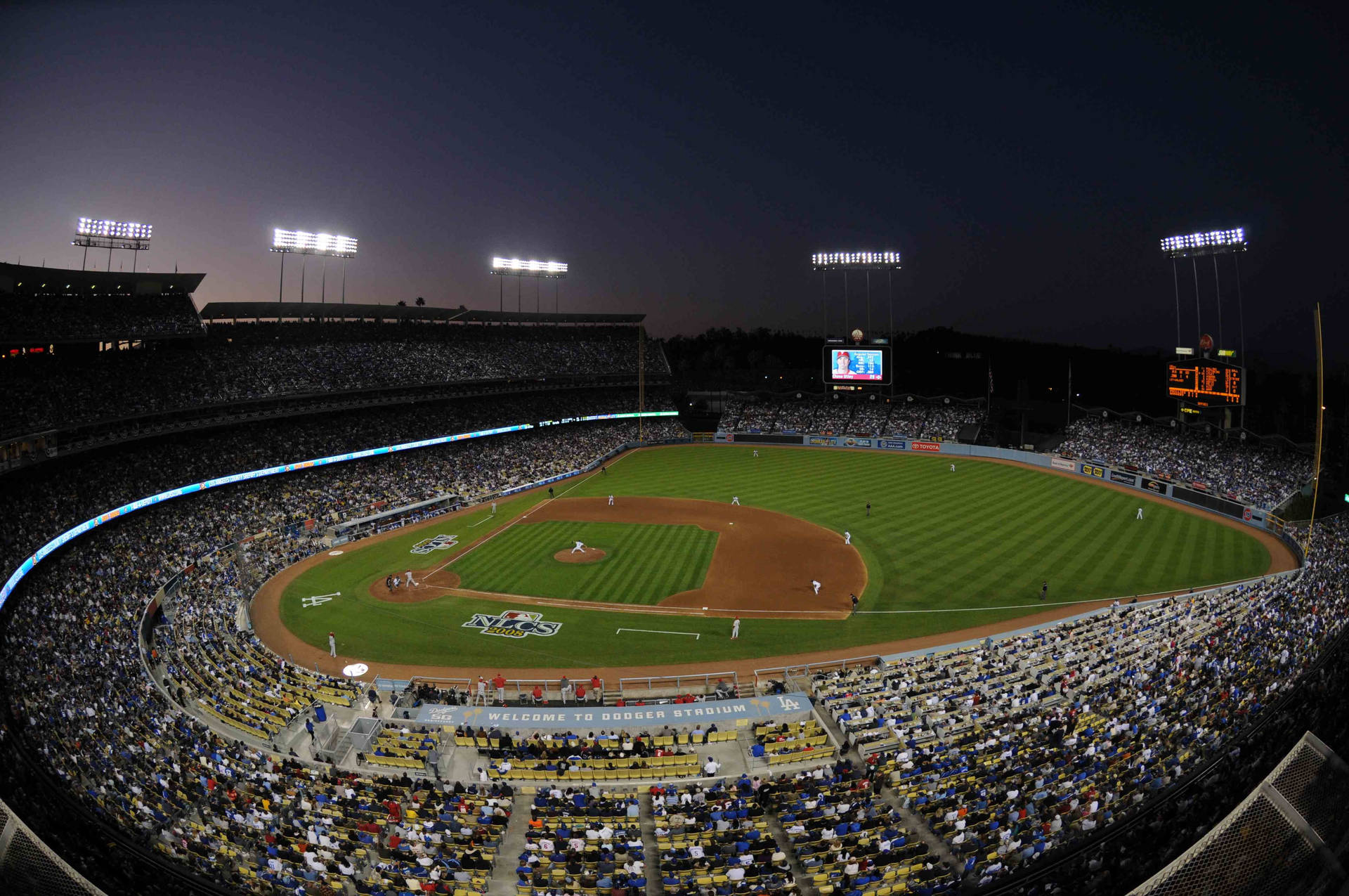 Dodgers Stadium Game Night Background