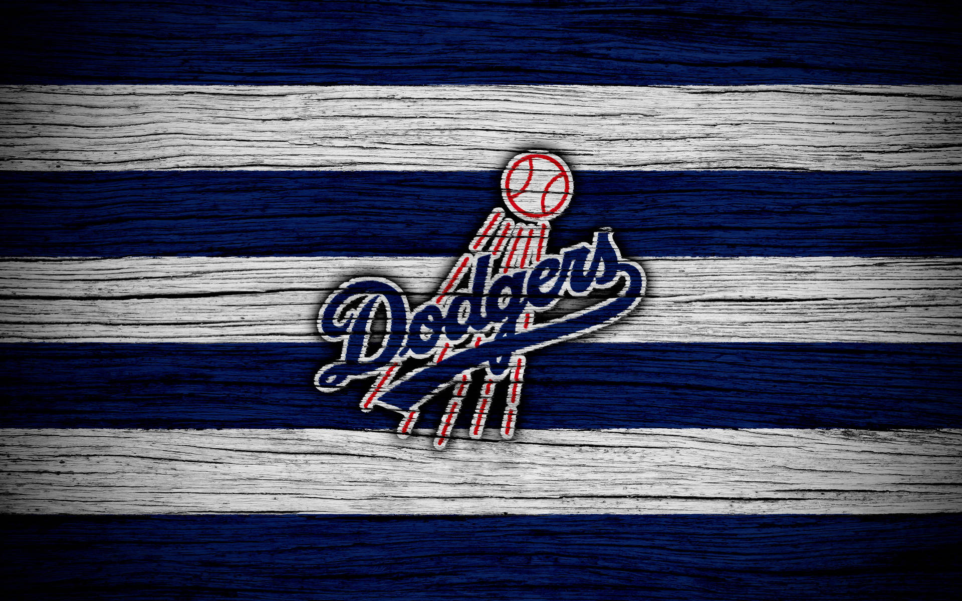Dodgers Striped Wooden Logo Background