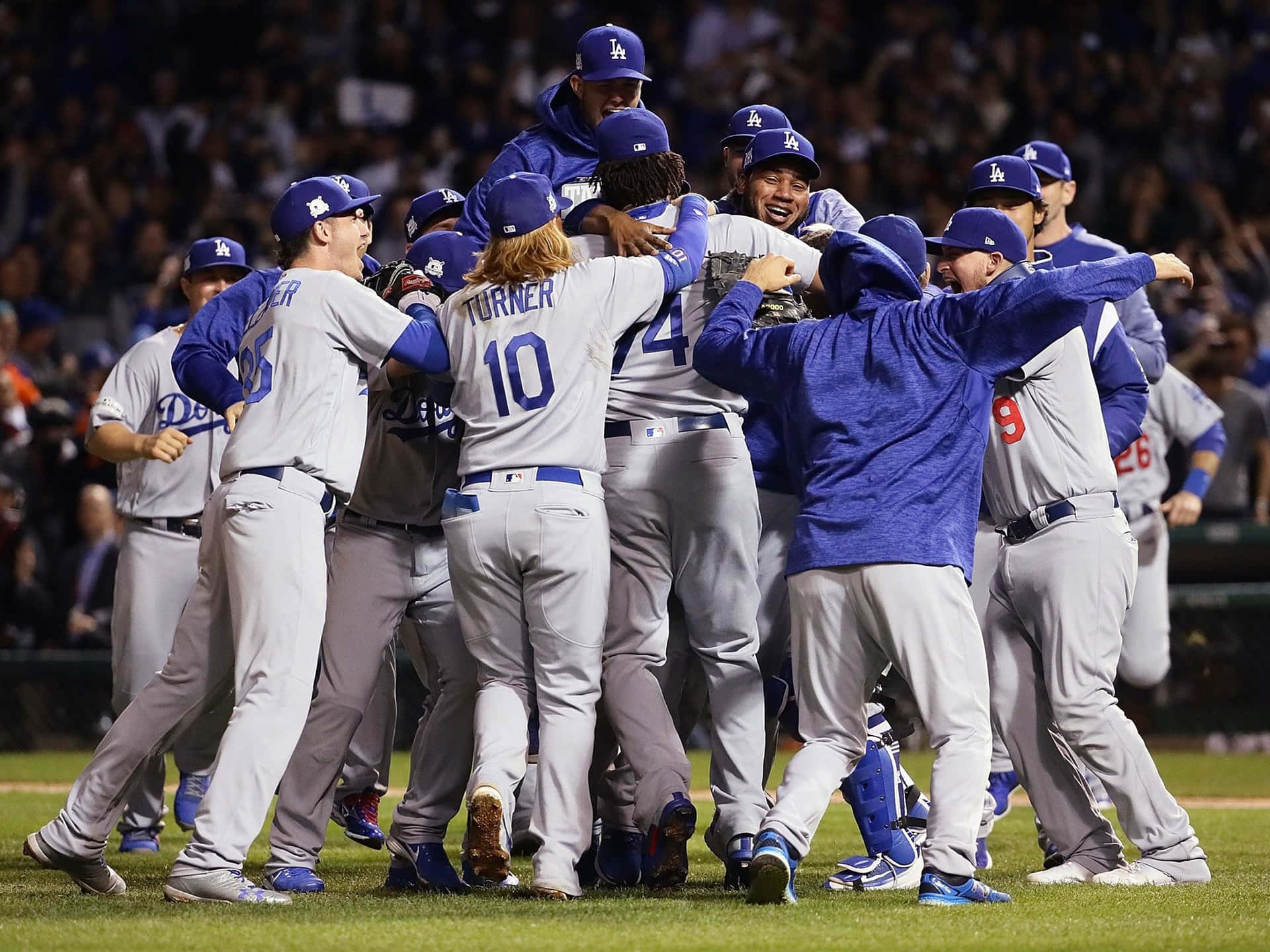 Dodgers Victory Celebrationon Field.jpg Background