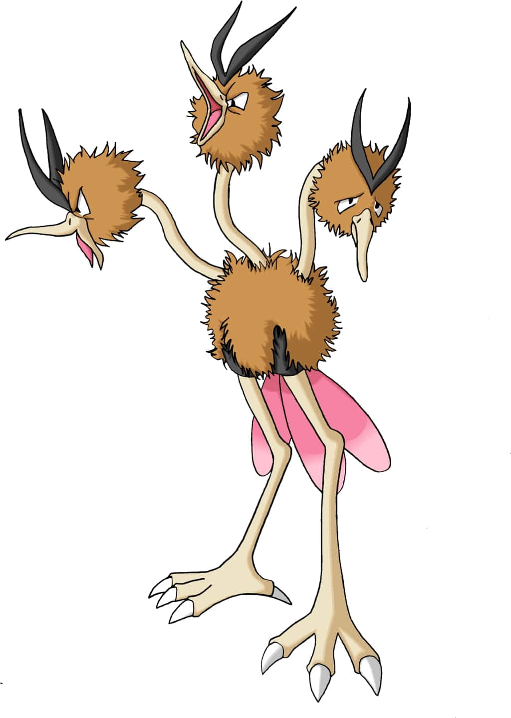 Dodrio From Pokemon Simple White Background