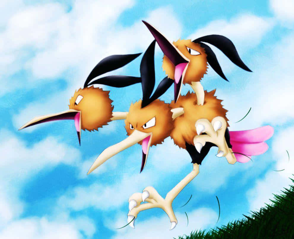 Dodrio Pokemon Fanart Blue Sky