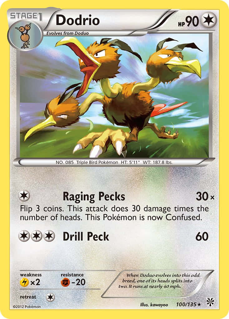 Dodrio Pokemon Trading Card Raging Pecks