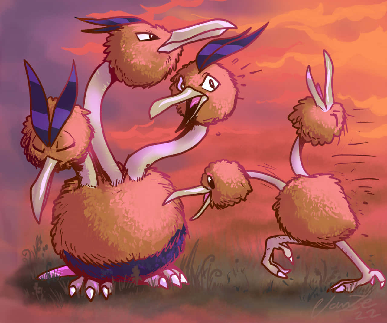 Dodrio With Doduo From Pokemon