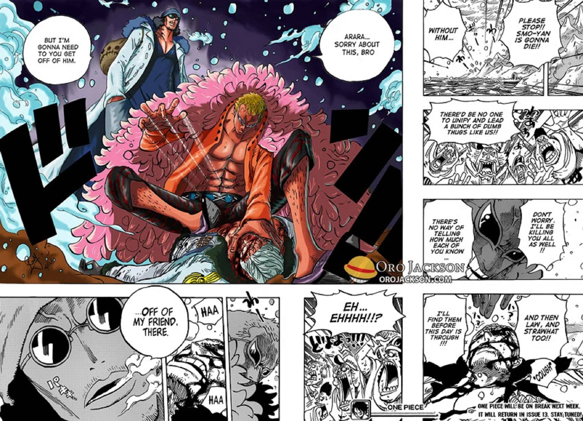 Doflamingo And Kuzan Manga Panel Background