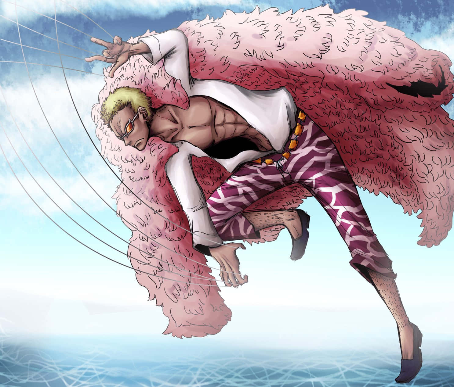 Doflamingo One Piece Anime Artwork Background