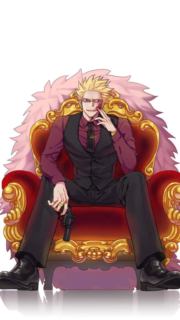 Doflamingo Throne Pose_ Anime Artwork Background