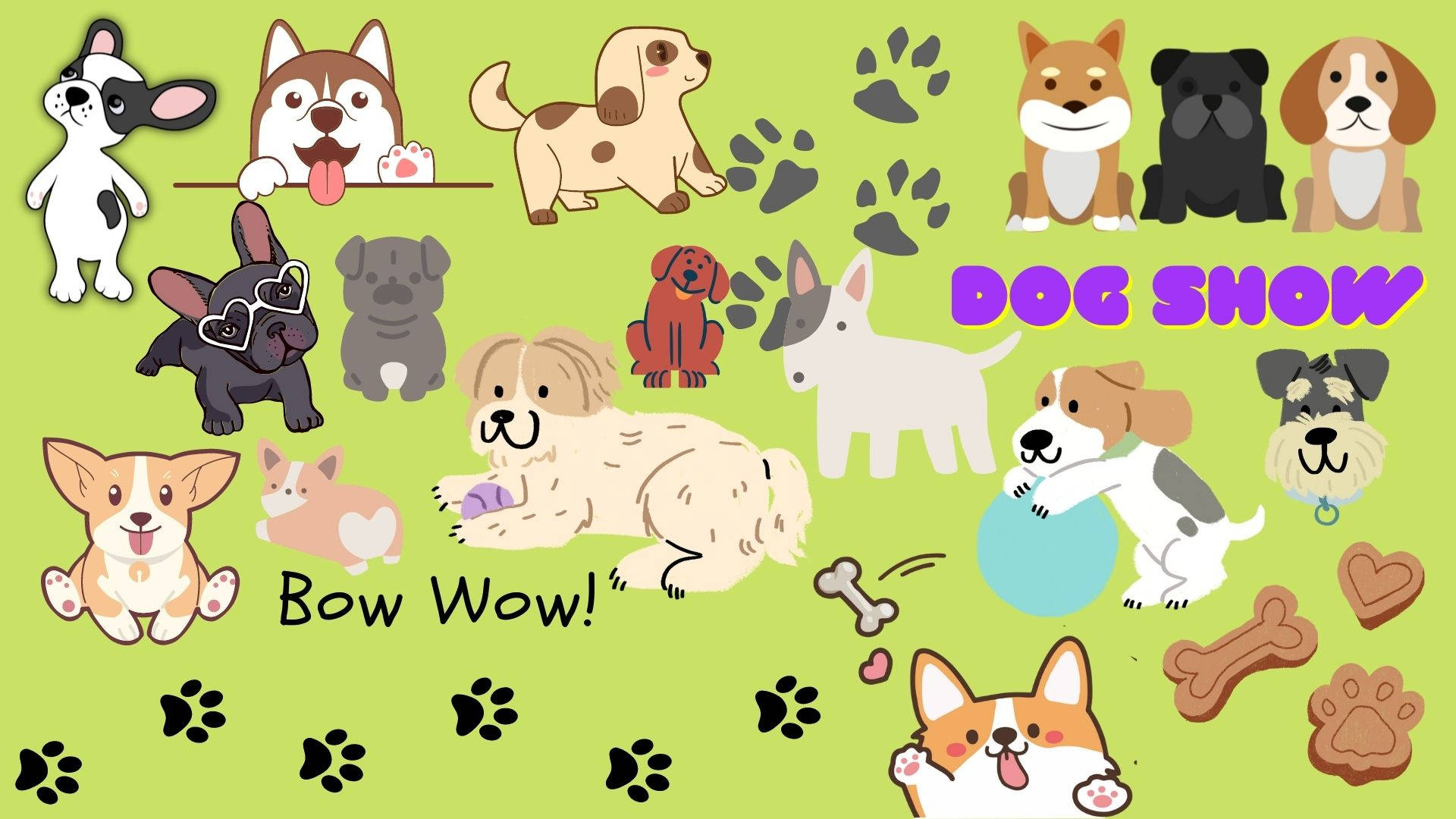 Dog Aesthetic Stickers Background