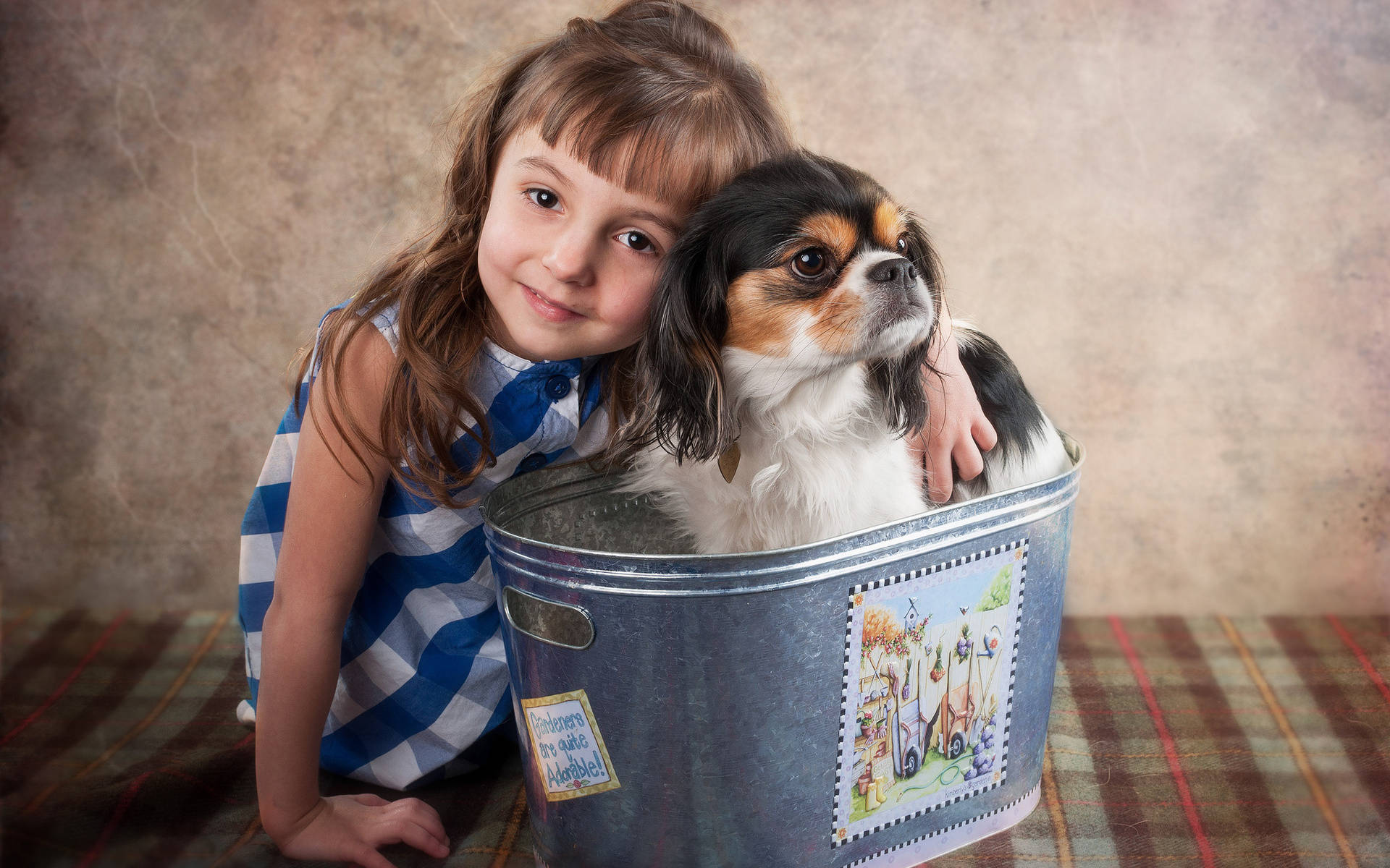 Dog And Girl At Home Background