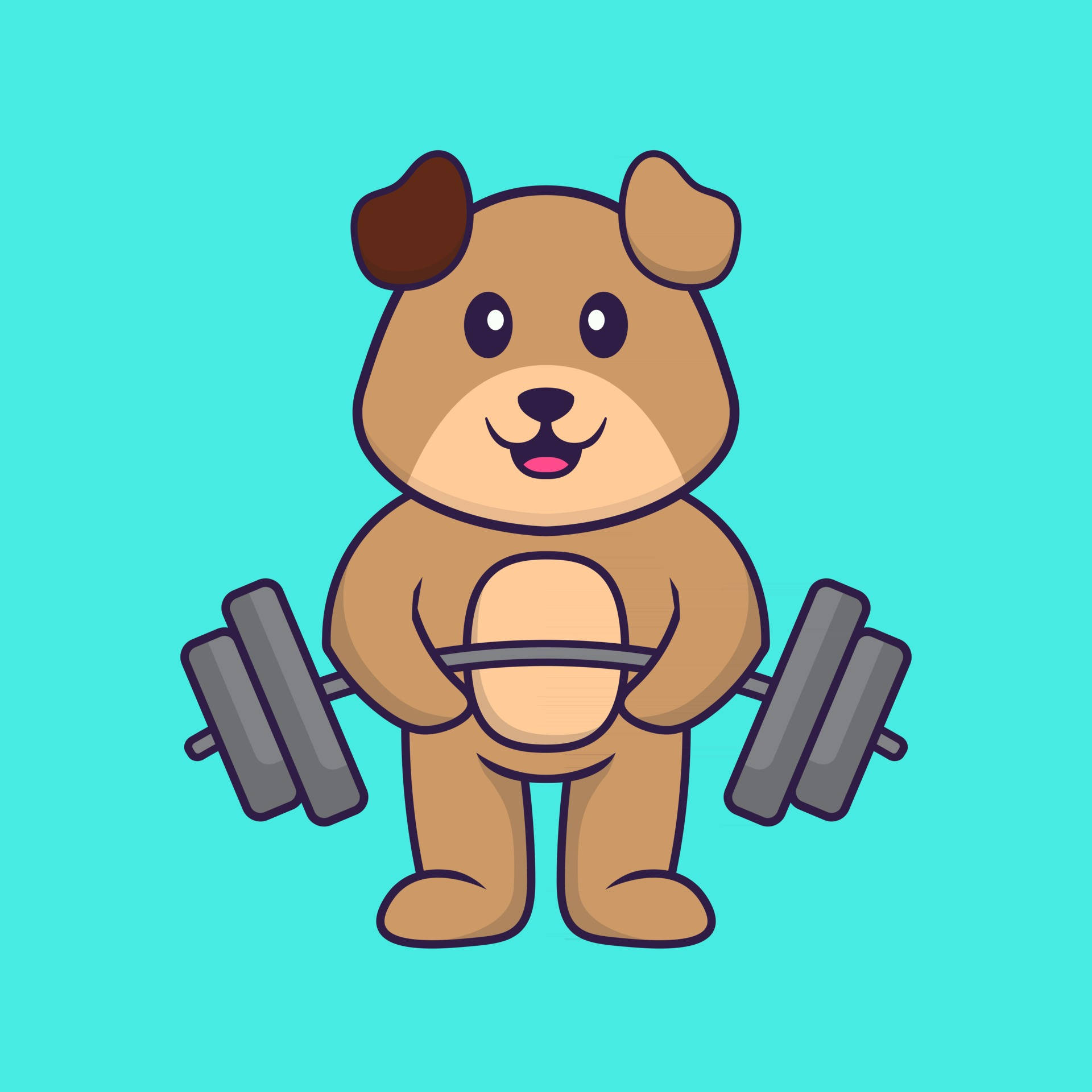 Dog With Barbell Art Background