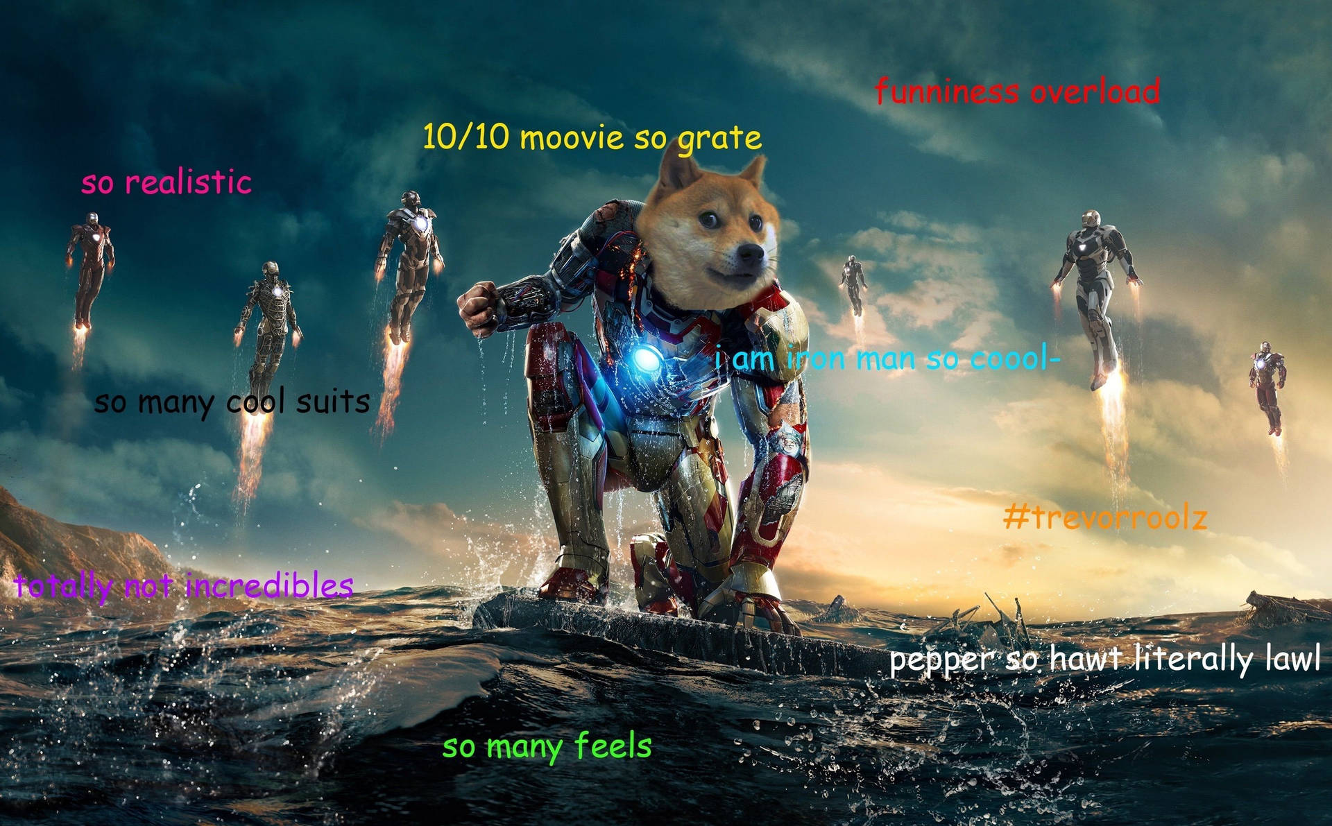 Doge Meme Shows The Power Of Iron Background