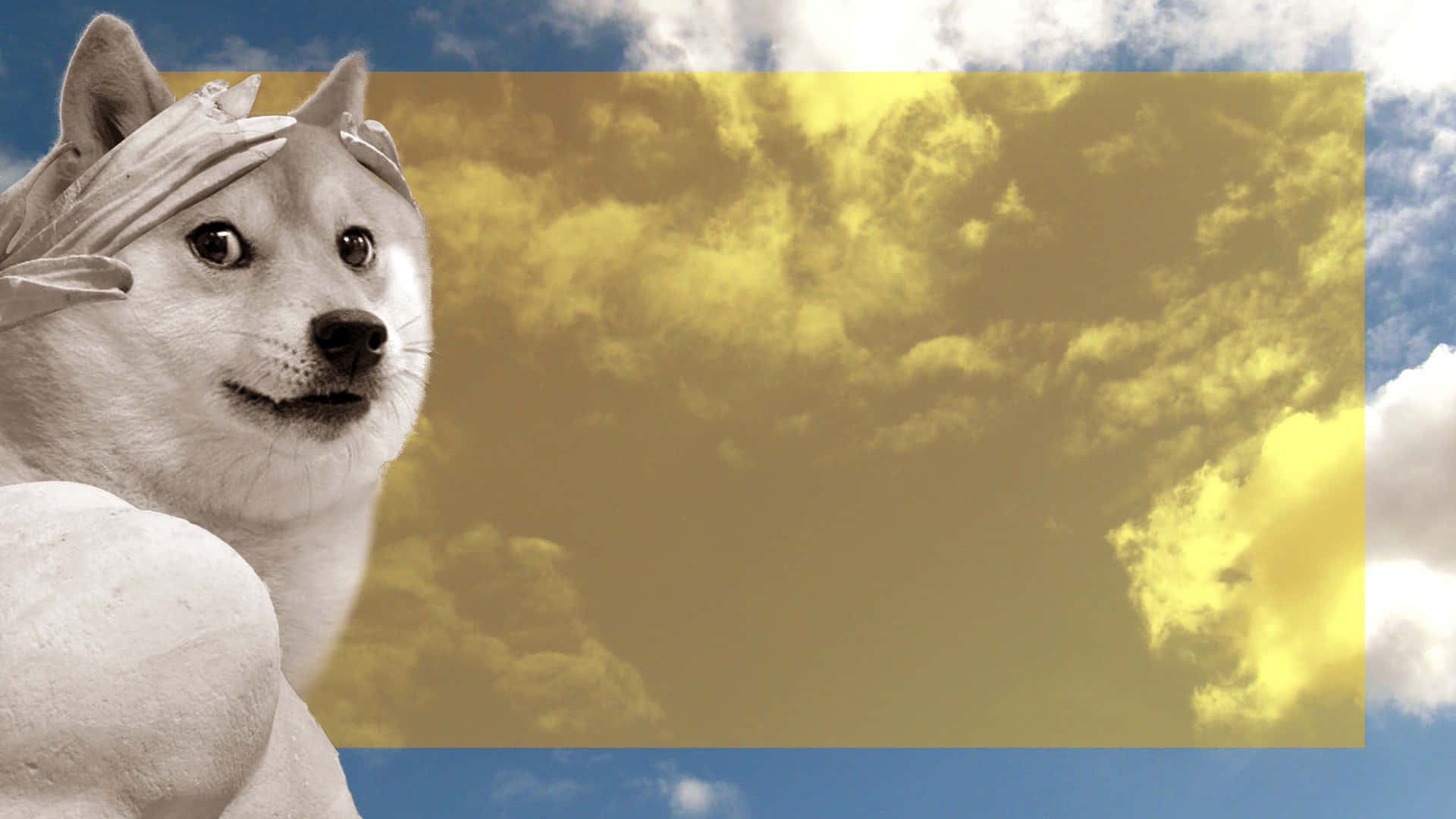 Doge With Cloudy Sky Background