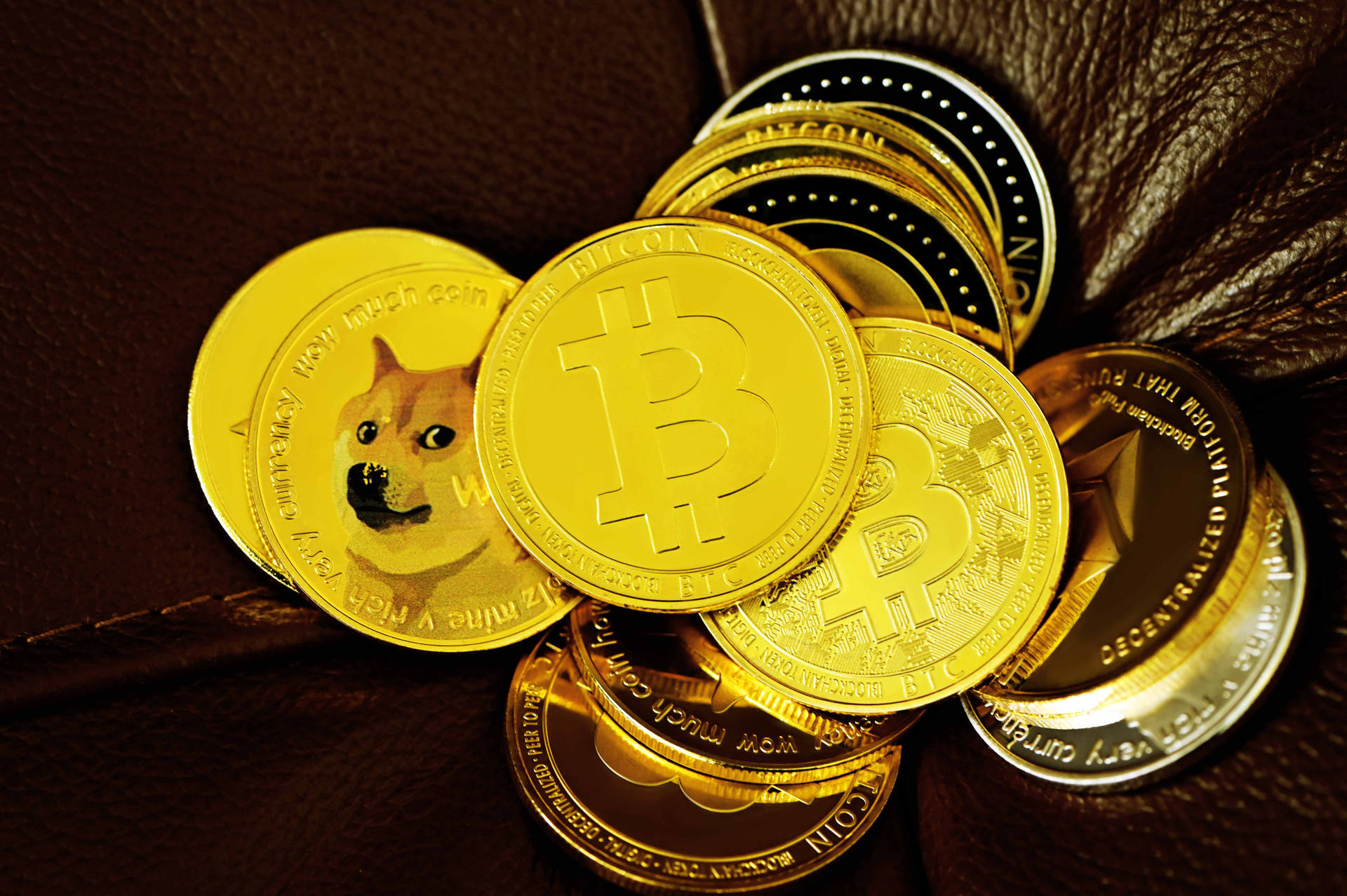Dogecoin Bitcoin Cryptocurrencies Background
